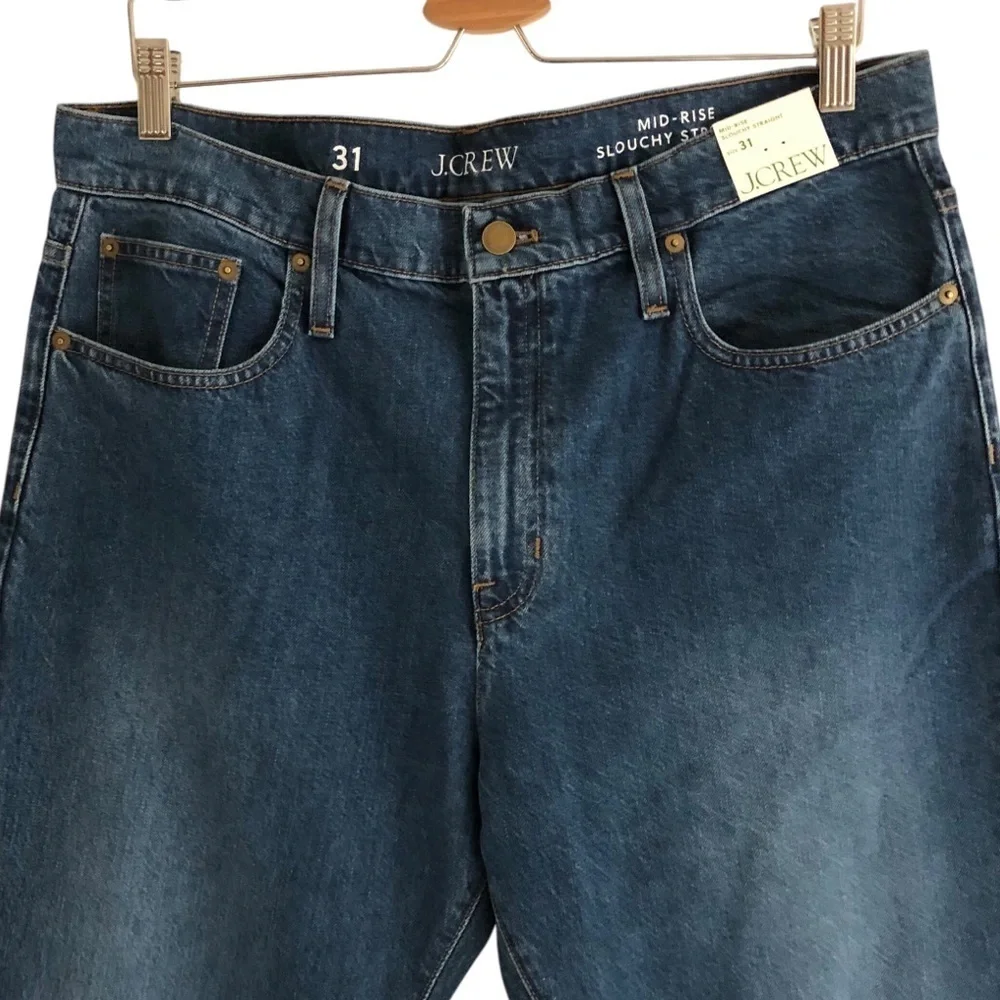 J. Crew NWT Mid Rise Slouchy Straight Size 31